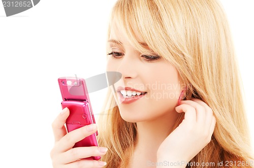 Image of happy teenage girl with cell phone