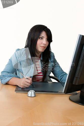 Image of Woman working at computer