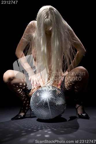 Image of dark glitterball dance