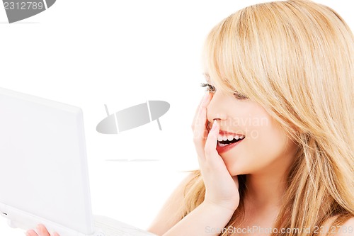 Image of teenage girl with laptop computer