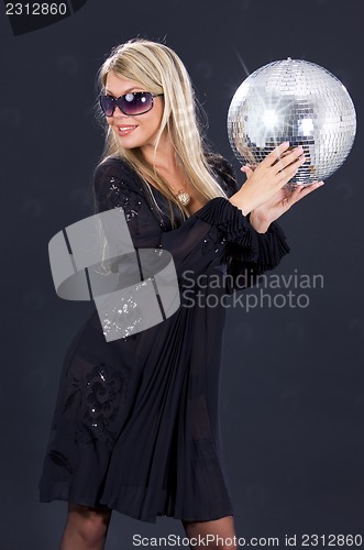 Image of party girl with disco ball