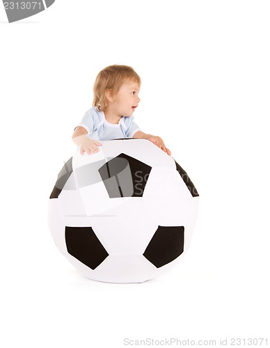 Image of baby boy with soccer ball