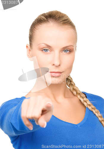 Image of businesswoman pointing her finger