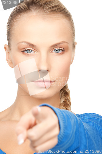 Image of businesswoman pointing her finger