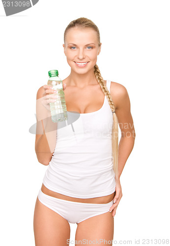 Image of beautiful woman with bottle of water