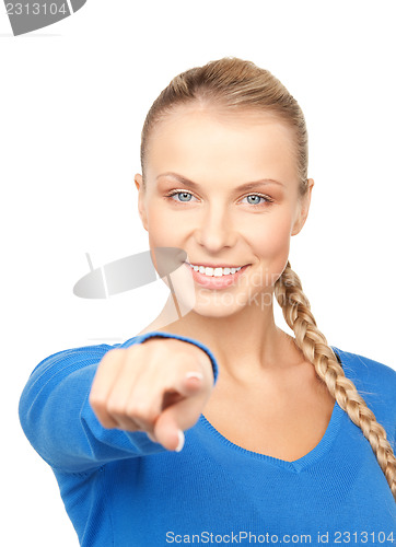 Image of businesswoman pointing her finger