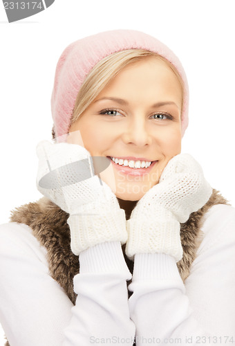 Image of beautiful woman in winter hat