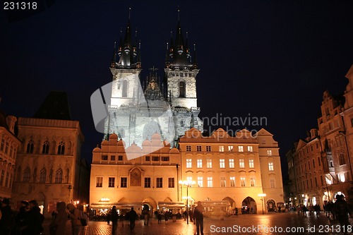 Image of Tyn Church and Old Town Square in Prague