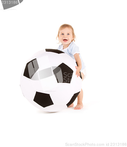 Image of baby boy with soccer ball