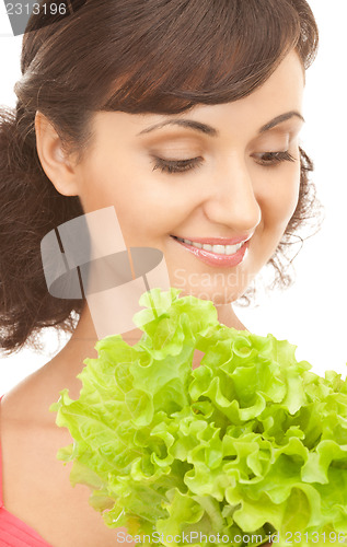 Image of woman with lettuce