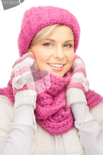 Image of beautiful woman in winter hat