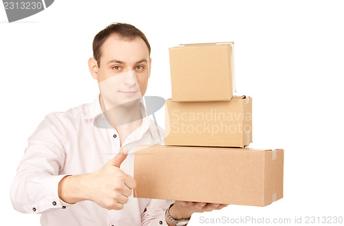 Image of businessman with parcels