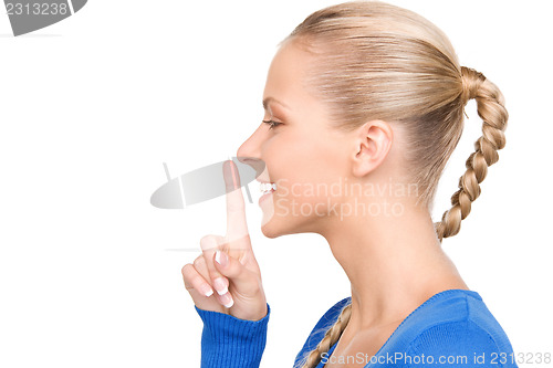 Image of finger on lips