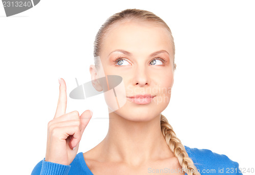 Image of woman with her finger up