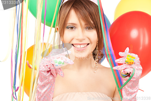 Image of party girl with balloons