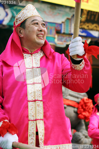 Image of Chinese New Year celebrations in Qingdao, China - performer at a