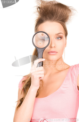 Image of woman with magnifying glass