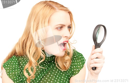 Image of woman with magnifying glass