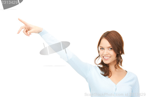 Image of businesswoman pointing her finger