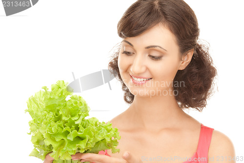 Image of woman with lettuce