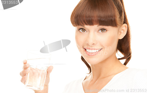 Image of woman with glass of water