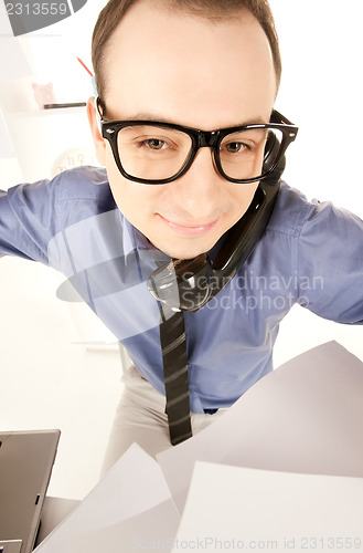 Image of funny picture of businessman in office