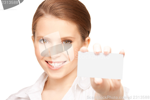 Image of woman with business card