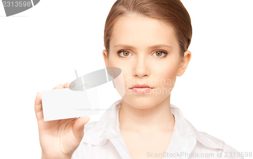 Image of woman with business card