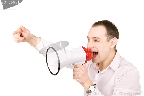 Image of businessman with megaphone