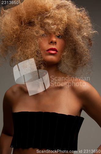 Image of lovely woman with fasionable hair