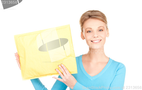 Image of businesswoman with parcel