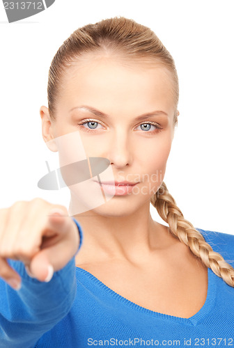 Image of businesswoman pointing her finger