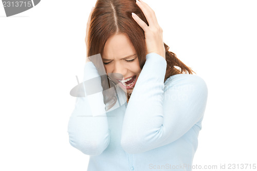 Image of screaming woman