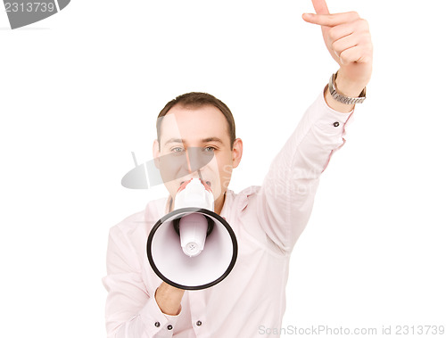 Image of businessman with megaphone