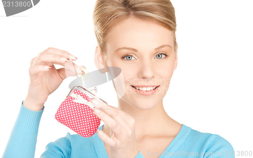 Image of lovely woman with purse and money