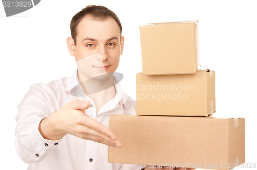 Image of businessman with parcels