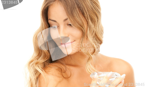 Image of lovely woman with big diamond