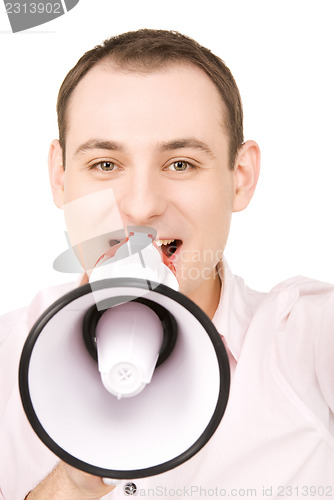 Image of businessman with megaphone