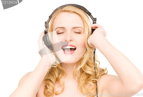 Image of happy woman in headphones