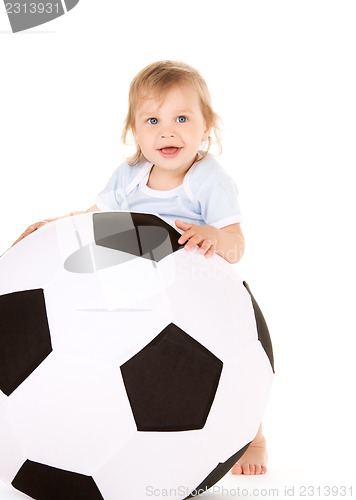 Image of baby boy with soccer ball