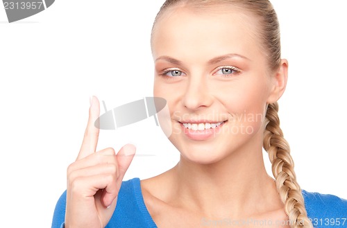 Image of woman with her finger up