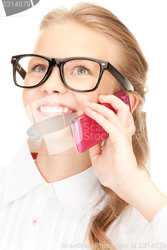 Image of happy girl with cell phone