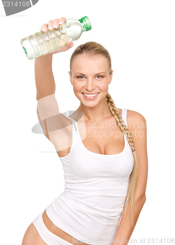 Image of beautiful woman with bottle of water