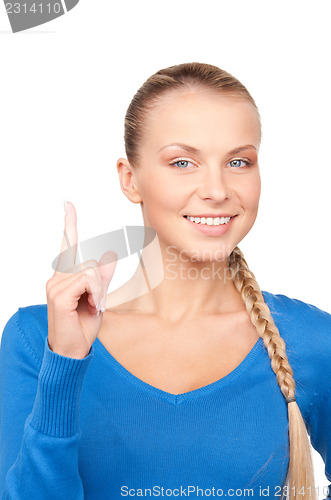 Image of woman with her finger up