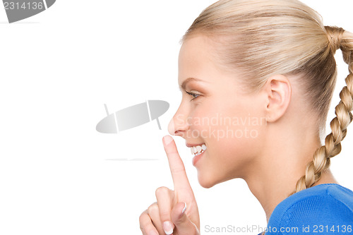 Image of finger on lips