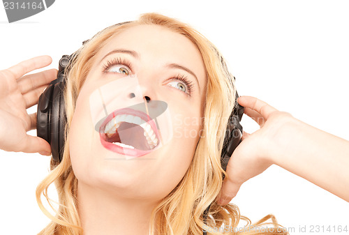 Image of happy woman in headphones