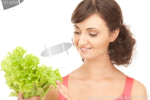 Image of woman with lettuce