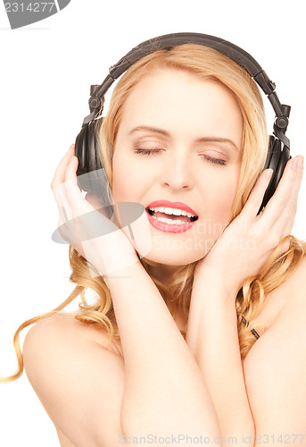 Image of happy woman in headphones