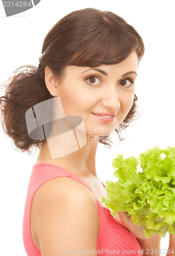 Image of woman with lettuce
