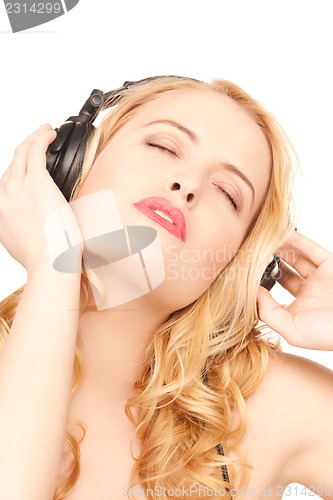 Image of happy woman in headphones